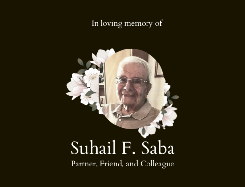 Announcement of the Passing of Suhail F. Saba, Partner, Friend, and Colleague